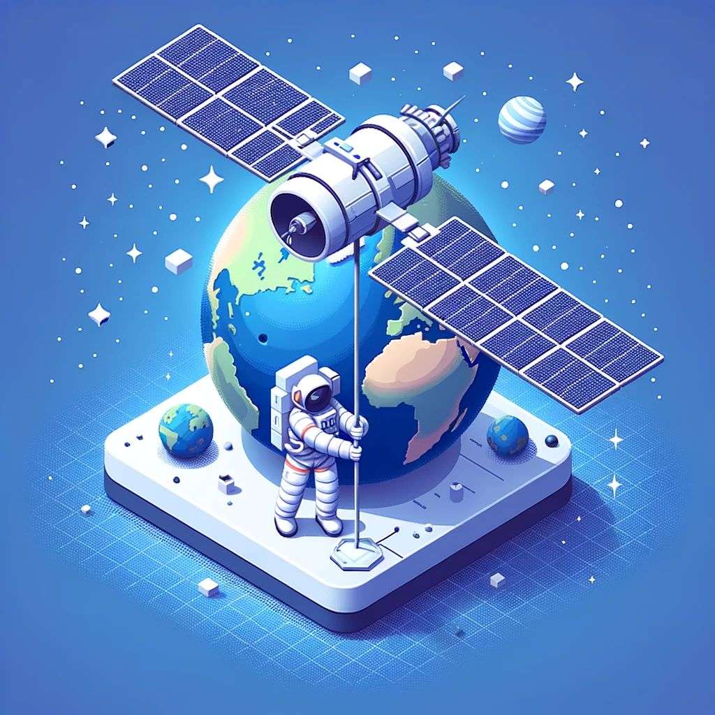 an astronaut, isometric art